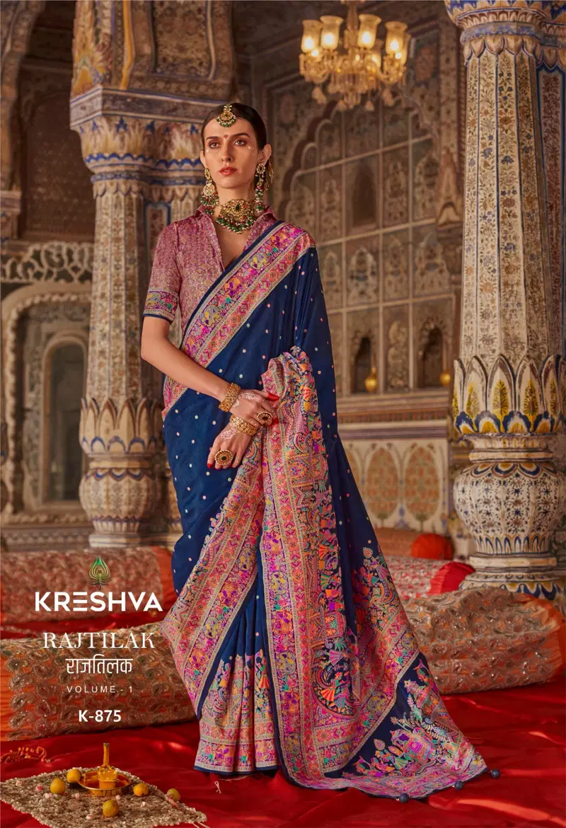 Rajtilak By Kreshva P V Silk Wedding Wear Saree Wholesale Shop In Surat